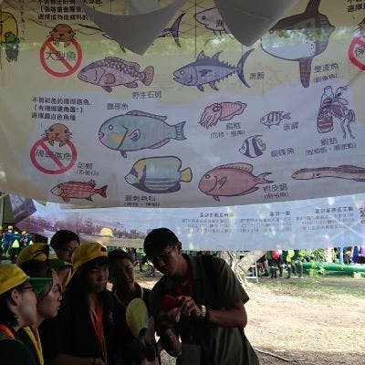 The General Association of the Scouts of China shark species banner by Five Gills Design