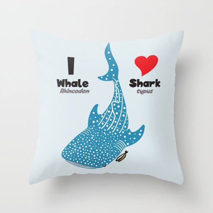 I love whale sharks pillow
