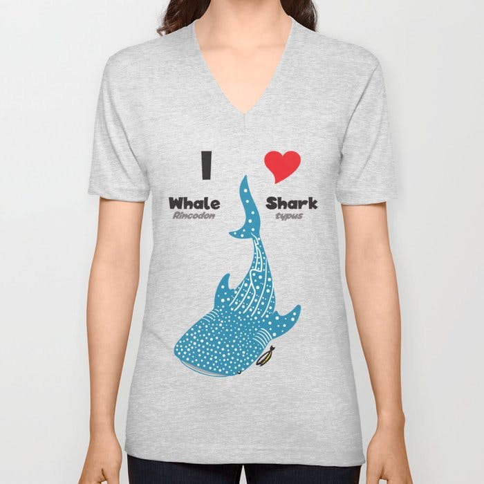 I love whale sharks v-neck t-shirt
